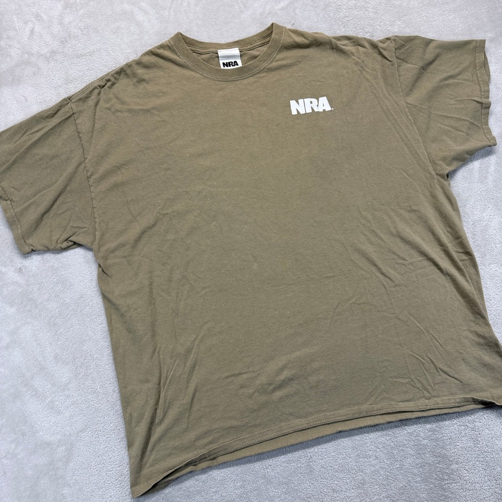 NRA Shirt Men's 2XL Olive Green Homeland‎ Security Hunting Graphic 2nd Amendment